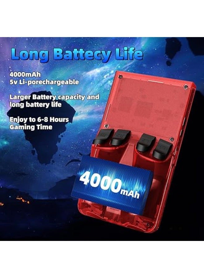 Wheels R36MAX Retro Handheld Game Console, 4.0 Inch IPS Screen Retro Gaming Console,Linux System, 4000mAh Battery Portable Pocket Mini Arcade, Built-in 64G, Red - Image 4